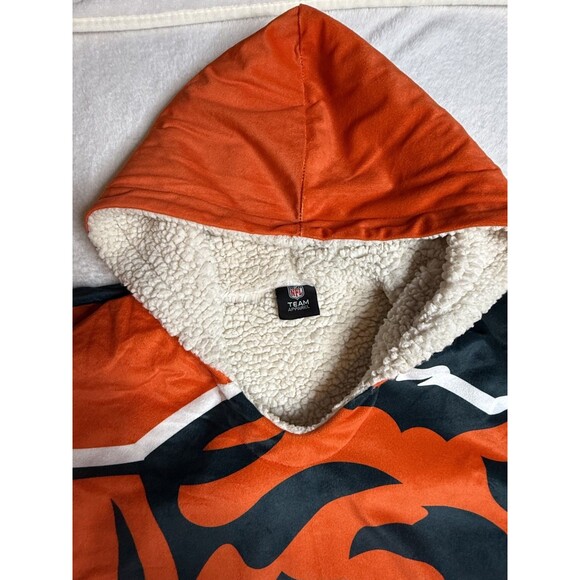 Chicago Bears Hooded FOCO Sherpa Oversized NFL Reversible Hoodie Wearable Adult - Picture 2 of 7
